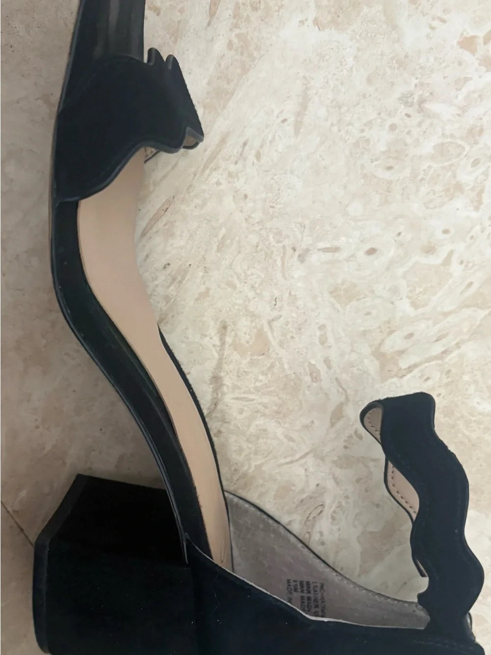 INC International Concepts Black Scalloped-Strap Open-Toe Sandals